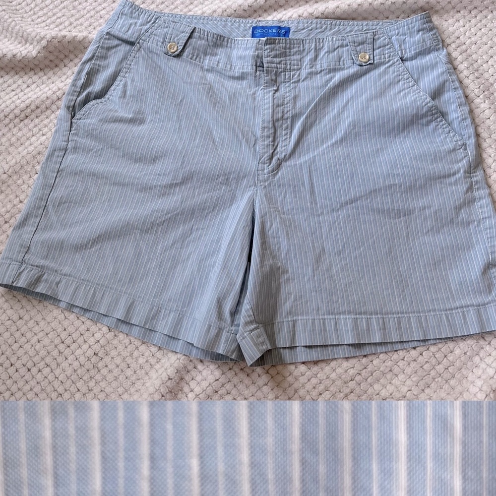 Striped Shorts - Pale Blue and White 12
